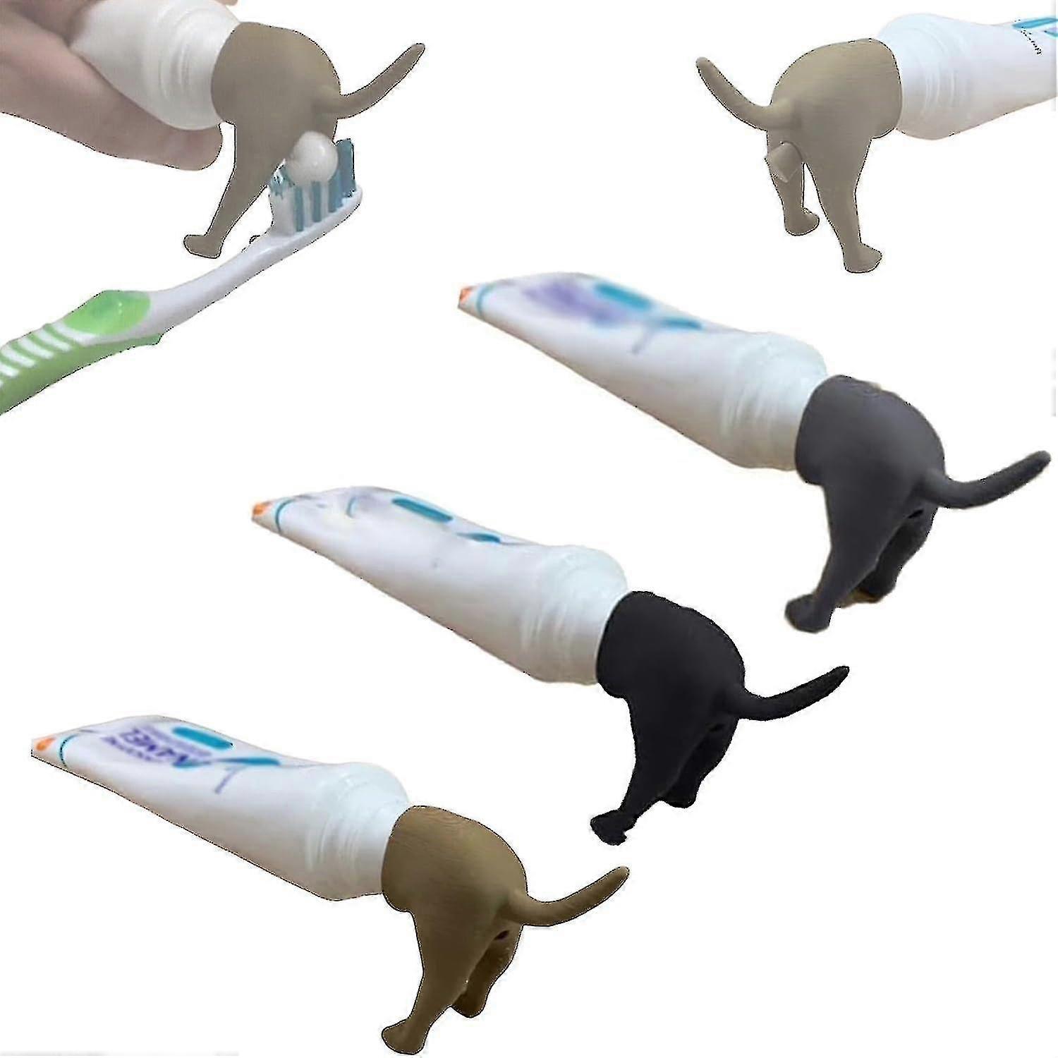 3pcs Pooping Dog Butt Toothpaste Topper, Pooping Toothpaste Cap Toothpaste Vomit Topper Dispenser Ca