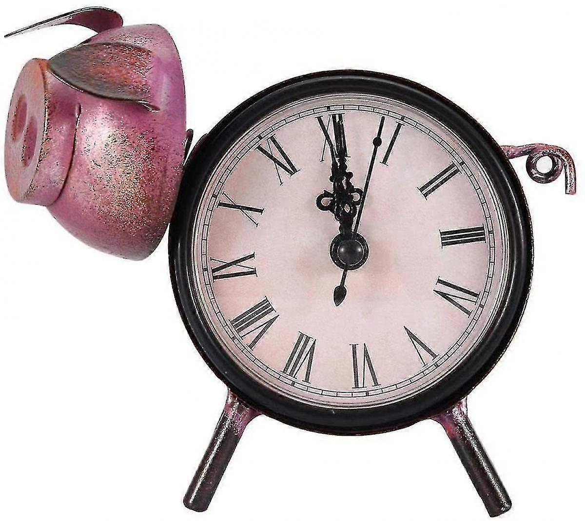 Shxx Desktop Clock,roman Numerals Retro Pig Statue Clock,decorative Frame Clock For Home Office Decorate,gift For Friends,classmates A906-193