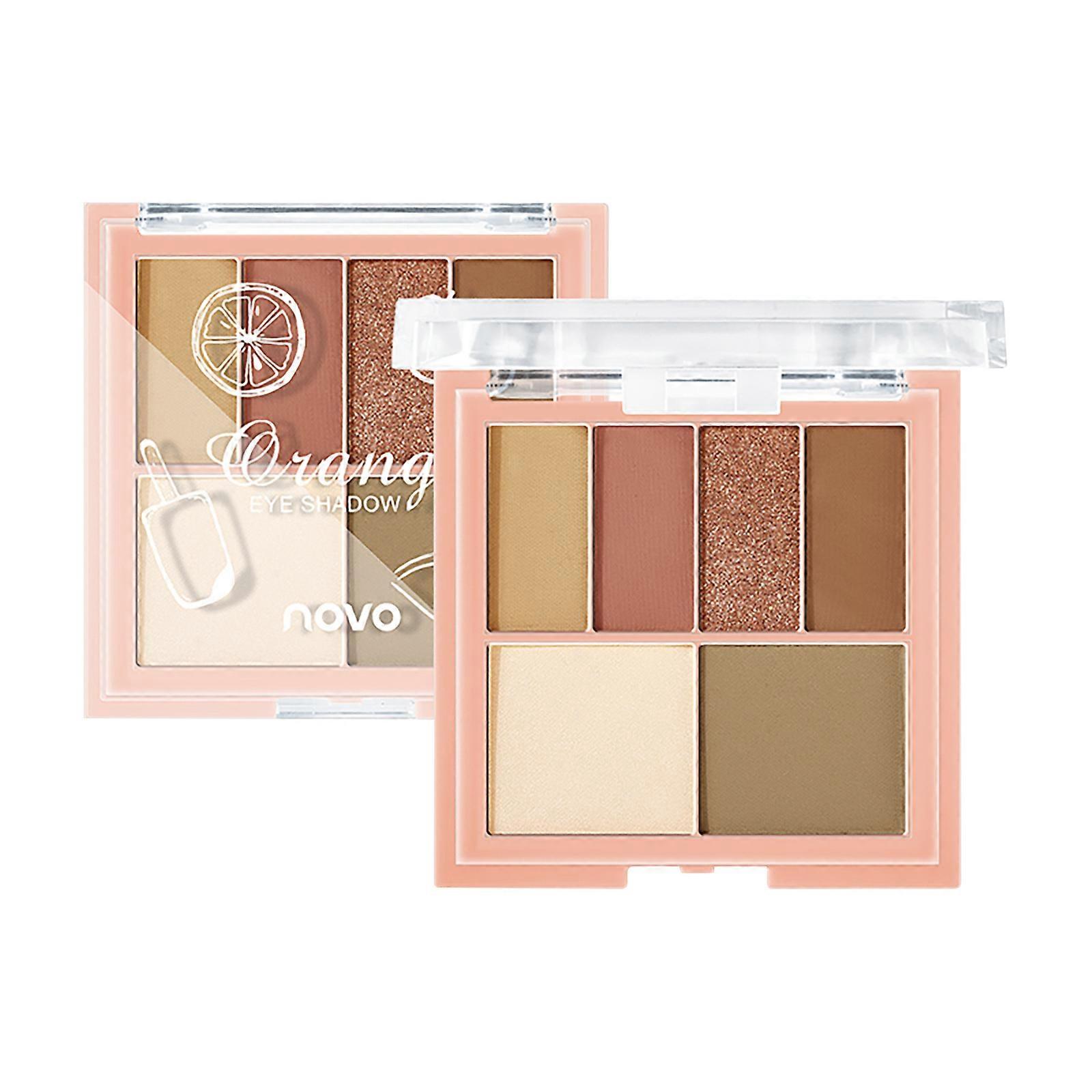 Colorful Eyeshadow Matte Fine Shimmer Pearlescent Six-color Eyeshadow Palette.
