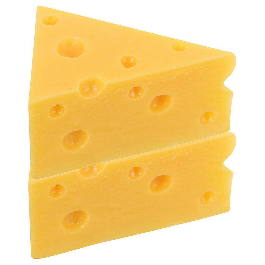 2pcs Simulated Triangle Cheese Models Fake Food Bakery Shop Cake Display Model Cheese Decors