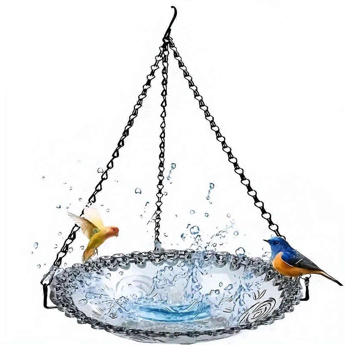 2PCS Outdoor Hängendes Vogelfutterhaus Gartendekoration Vogelbad Tablett Wassertrinker Haustierfutterautomat für Vogel
