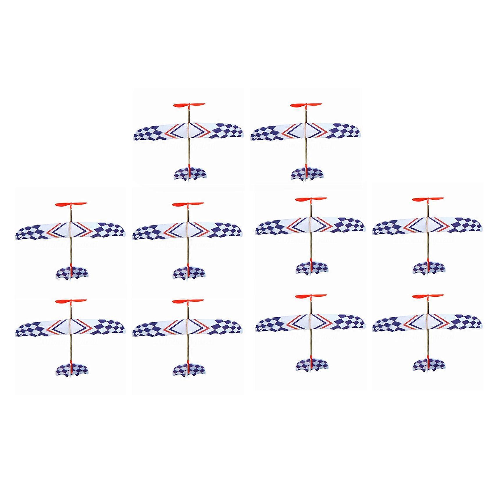 10X Elastic Rubber Band Powered DIY Foam Plane Model Kit Aircraft Educational Toy