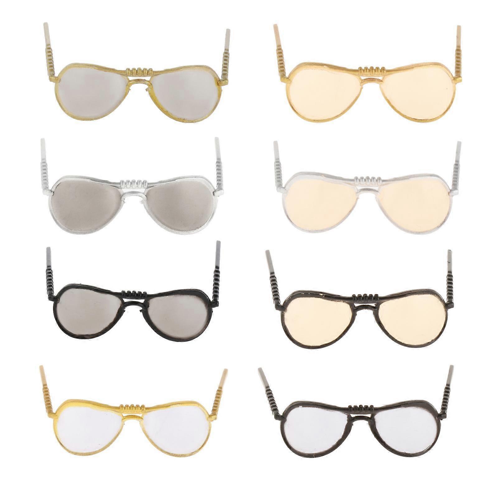 3x 1/6 קנה מידה אופנתי משקפי שמש עגולים עבור 12 אינץ 'פעולה איור - D01 שחור