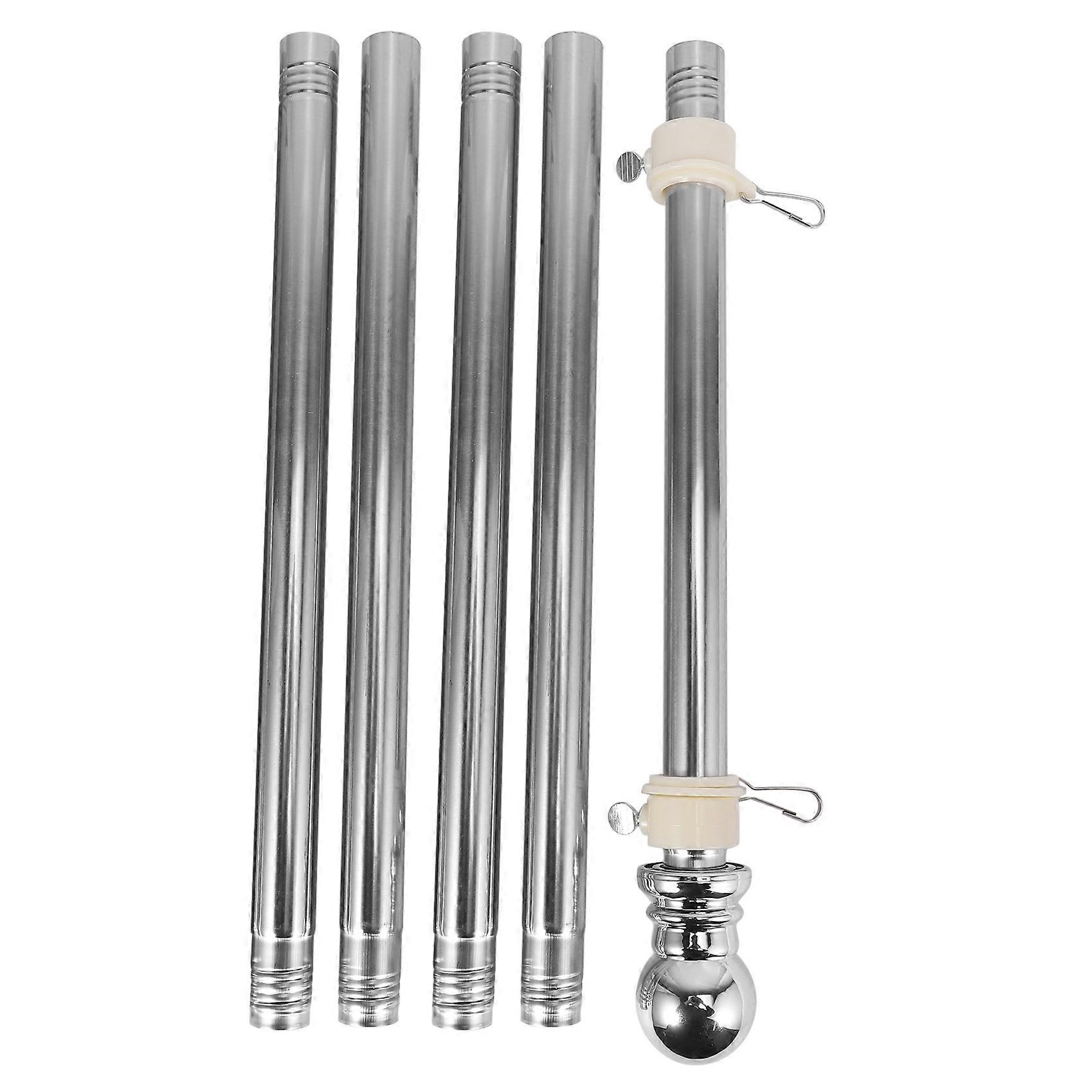 Flagpole, Stainless Steel Flagpole, Suitable for House Courtyard Garden, Anti-Rust Flag Holder (Sil