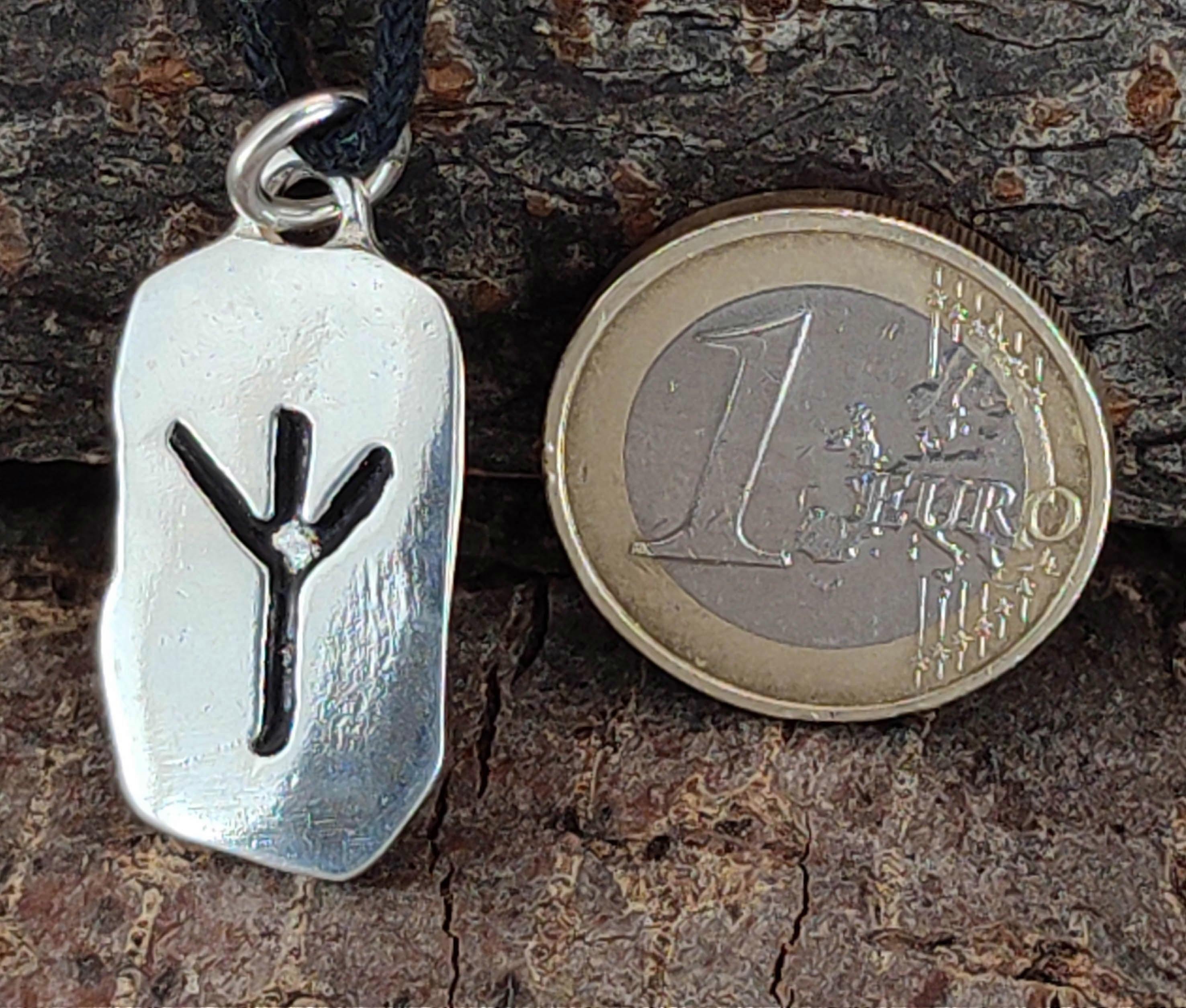 Rune Algiz 155 with Snake Chain - Silver | Fruugo UK