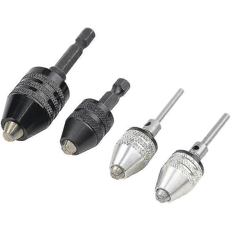 4pcs Drill Chuck Quick Change Adapter Mini 3-jaw Drill Chuck Screwdriver Adapter Electric Drill Con