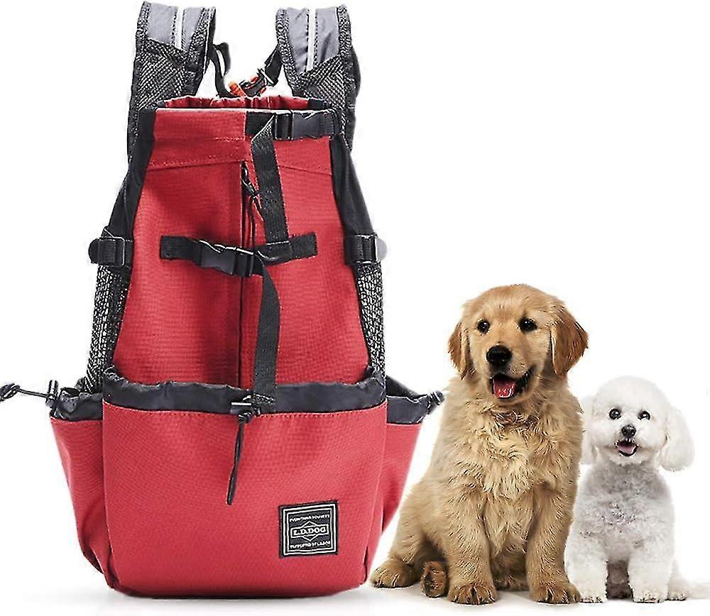 小型犬と中型犬のための軽量ペットキャリアバックパック、獣医師が承認した旅行用の安全なバッグ - 簡単に省スペース - ブラックM