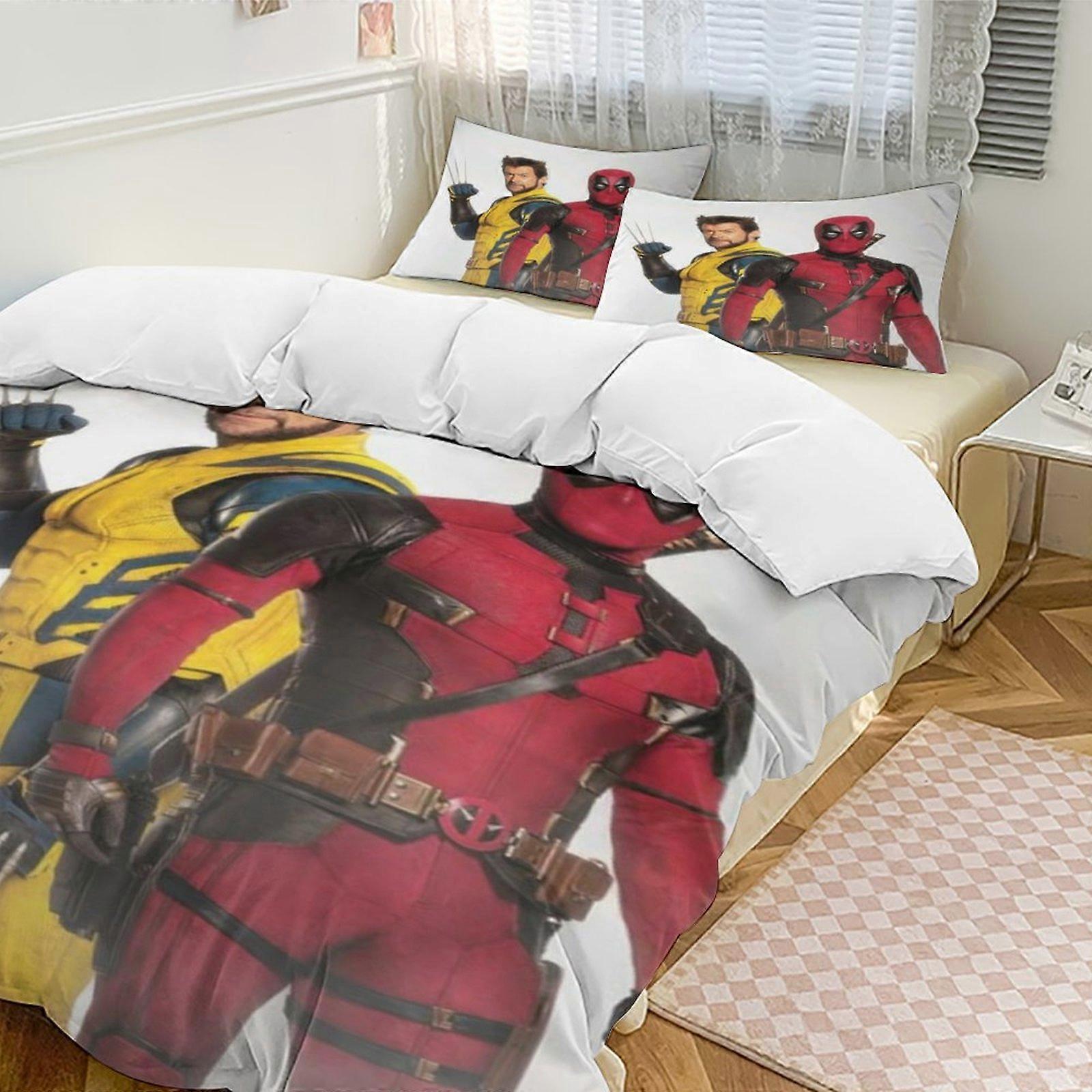 Bedding set Gs95 Deadpool Down Duvet Cover Microfiber Bedding Set Lightweight 3-Piece SetLightweight and comfortable SH95