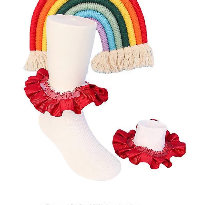 7pairs/lot anti-skidding Children Socks Lace Edge Cute Princess Dancing Sock combed cotton Kids Supplies