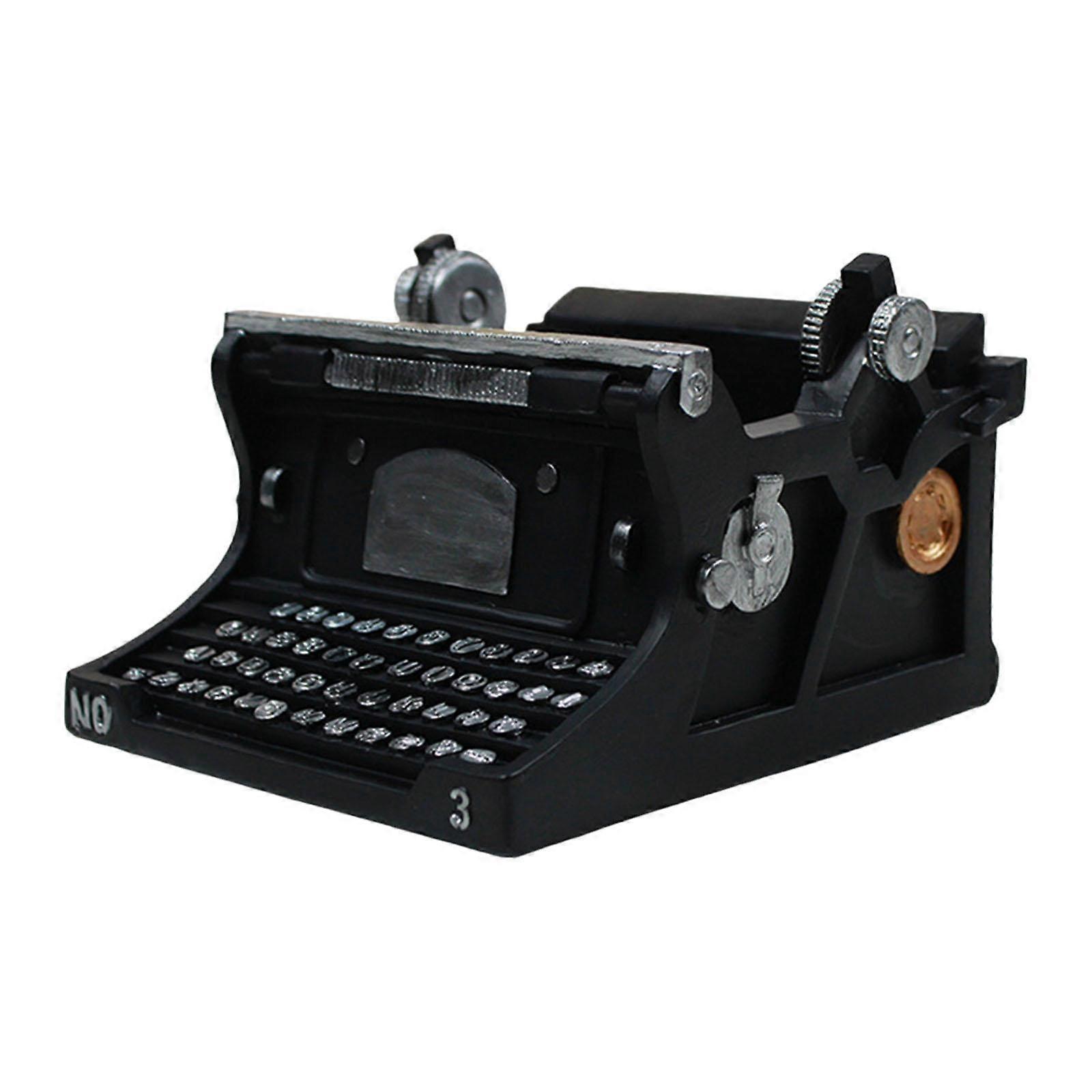 Typewriter Figurine Flower Planter Table Ornament for Small Plants Versatile Black