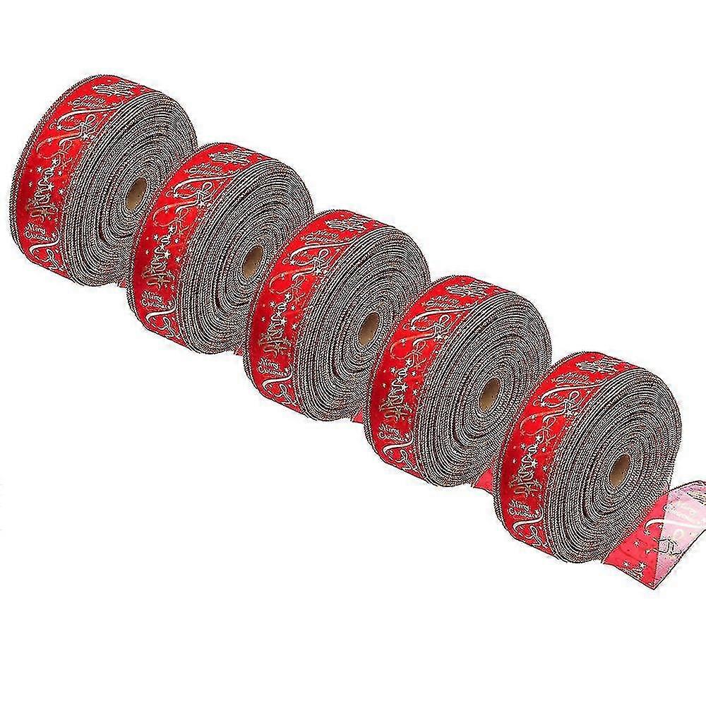 شريط عيد الميلاد للهدايا التفاف شرائط الأورجانزا بريق هدية التفاف عيد الميلاد شجرة ديكور عطلة الهدايا