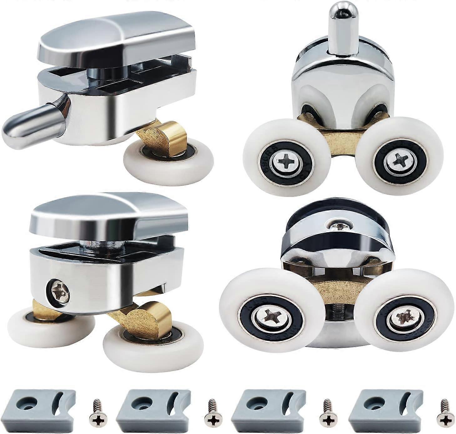 LN-Duschtrrolle, 4 Doppelrollen Duschtr-Schieberollen Ersatzrad fr Duschkabine