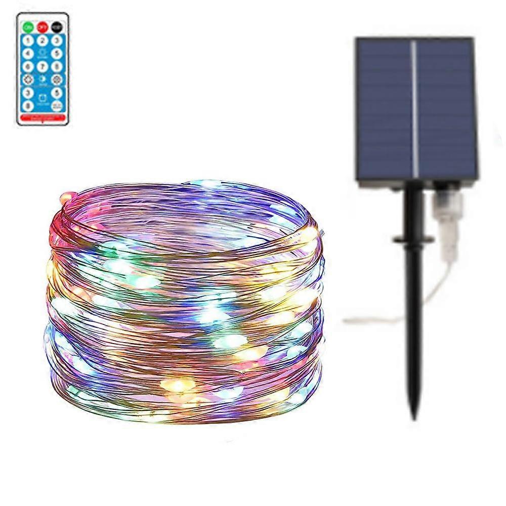 ソーラーストリングライト屋外、LEDソーラーフェアリーライト、クリスマスパティオパーティーガーデンゲートヤードウェディング用の防水装飾銅線ライト