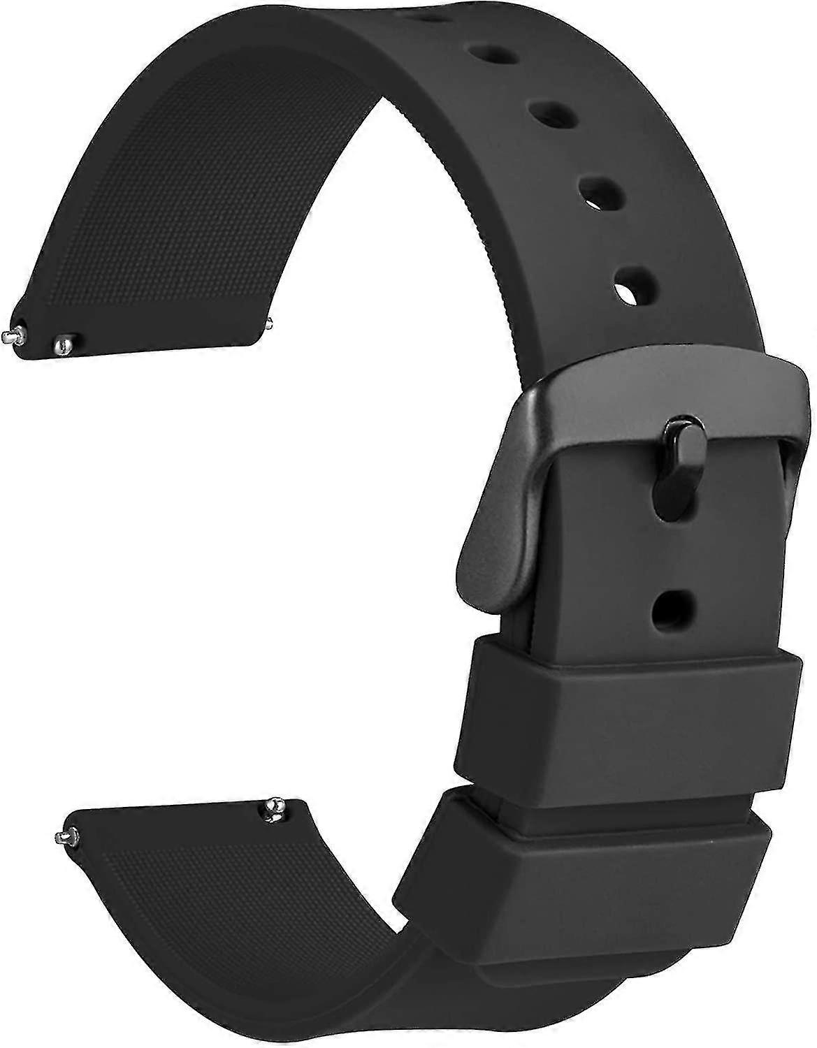 Silicone Rubber Strap Stainless Steel Buckle, 20mm