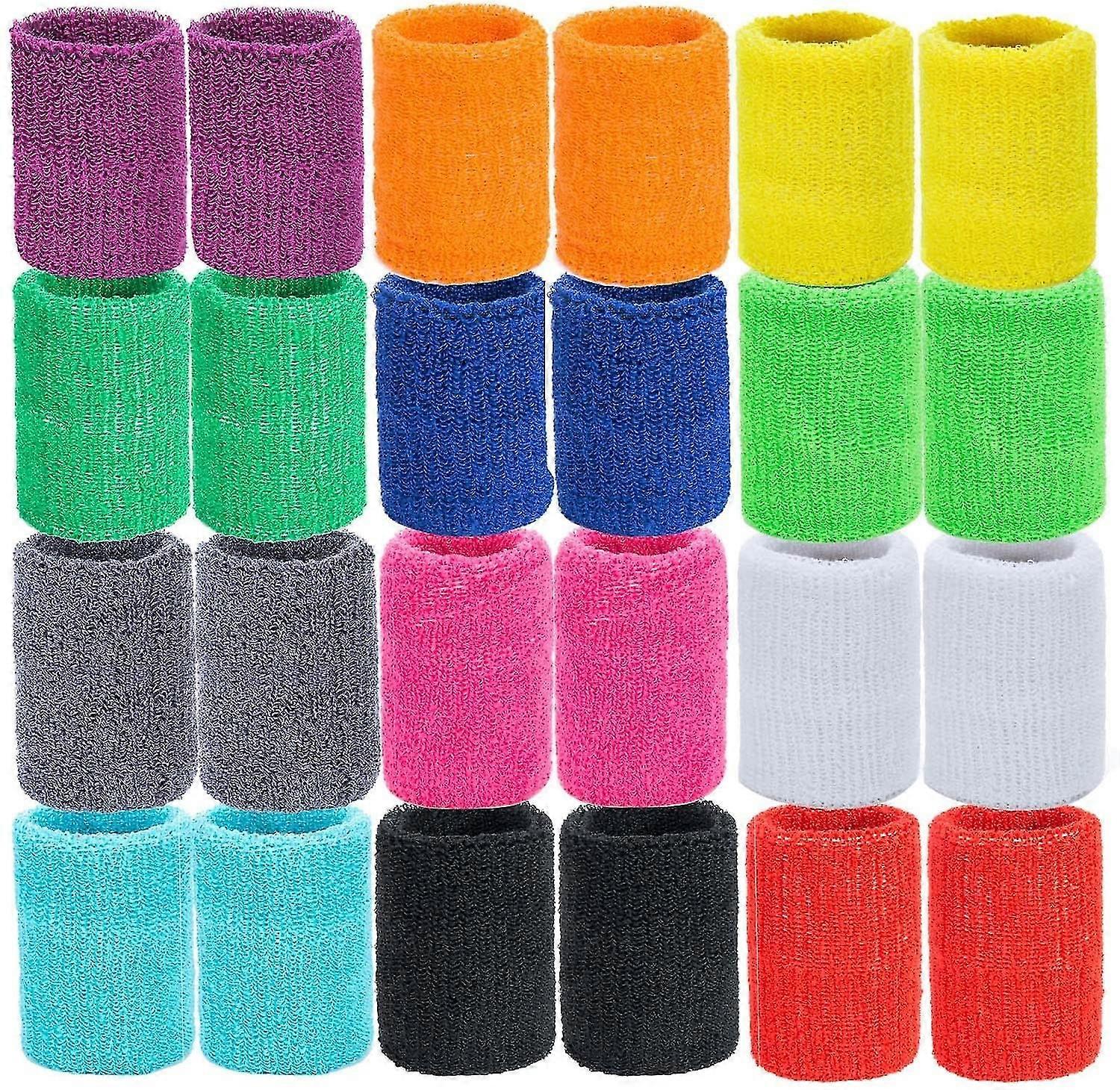 24 件男士防汗带手腕棉质运动腕带吸水防汗带