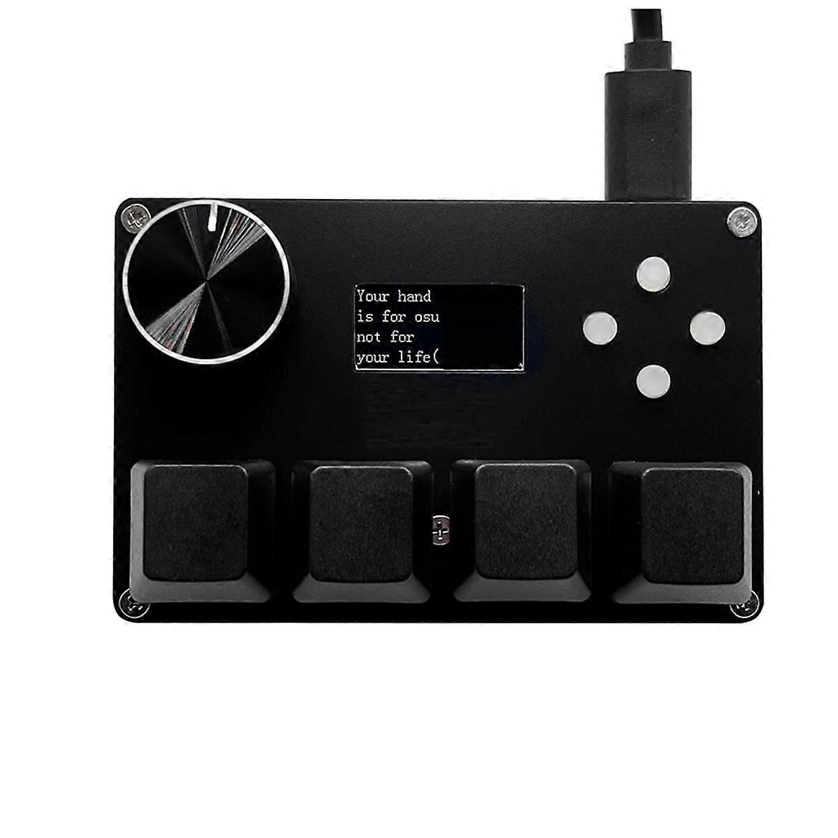 4 Key Mini O3C++ OSU Customized Gaming Keyboard Magnetic Pink Switch Keyboard Knob Screen Copy Shotcut Black
