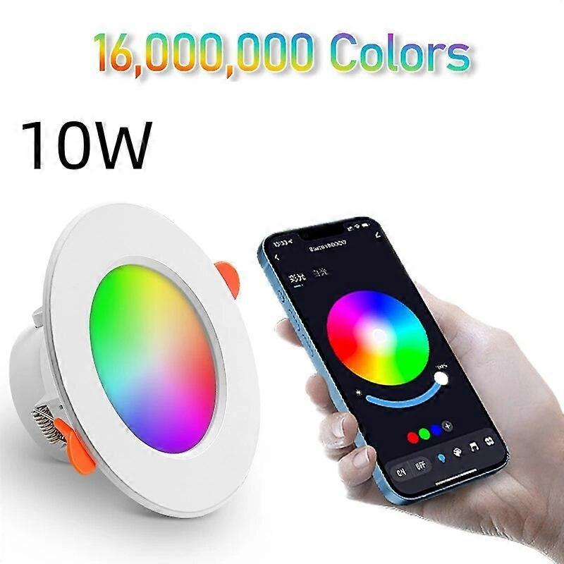 LED Downlight Dimmable AC85-265V 10W 15W tuya Intelligent Graffiti Control Voice APP RGB CW Full Color Spot Ceiling Recessed