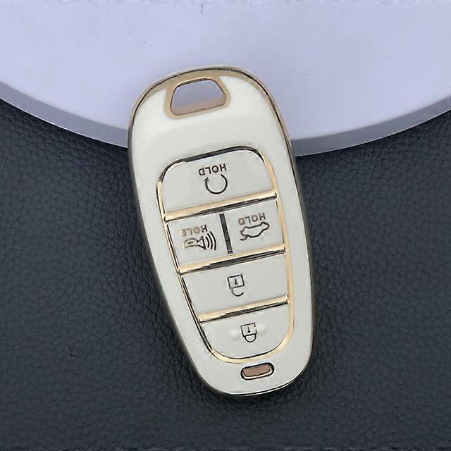 TPU Car Key Case Cover for Hyundai Santa Fe Tucson 2022 NEXO NX4 Atos Prime Solaris 2021 4 5 Button Auto Accessories