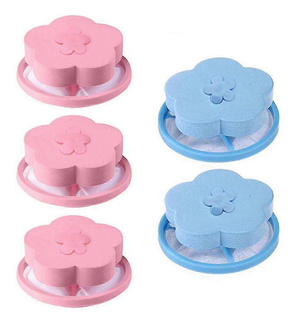 Lint Filter Bag For Washing Machine,washing Machine Filter Bag Floating Lint Filter Lint Remover Cleaning Net Lint Remover Lint Suction(blue+pink)(5pc
