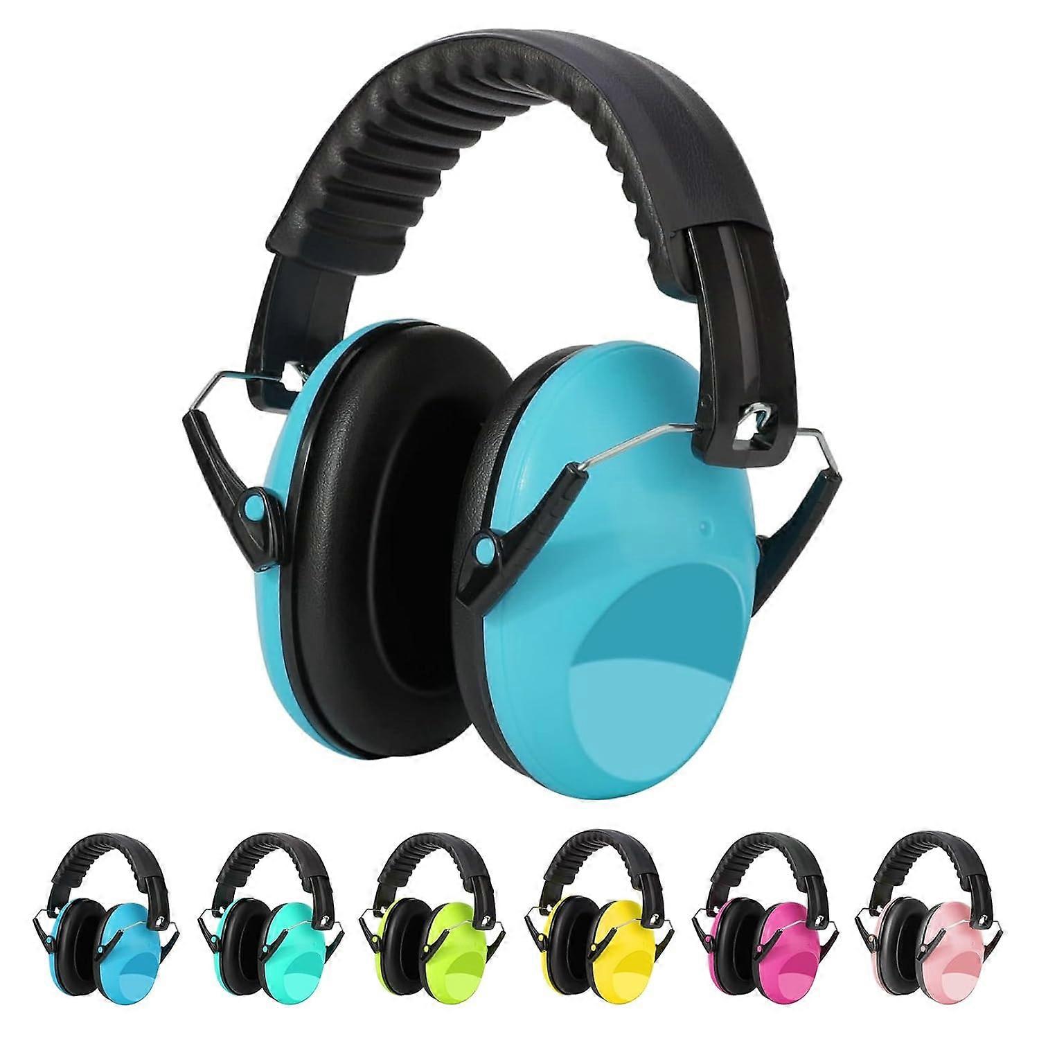 Protectores auditivos para niños, Auriculares con cancelación de ruido Autismo Orejeras pasivas con bloqueo de sonido 26dB SNR, ajustables (azul)
