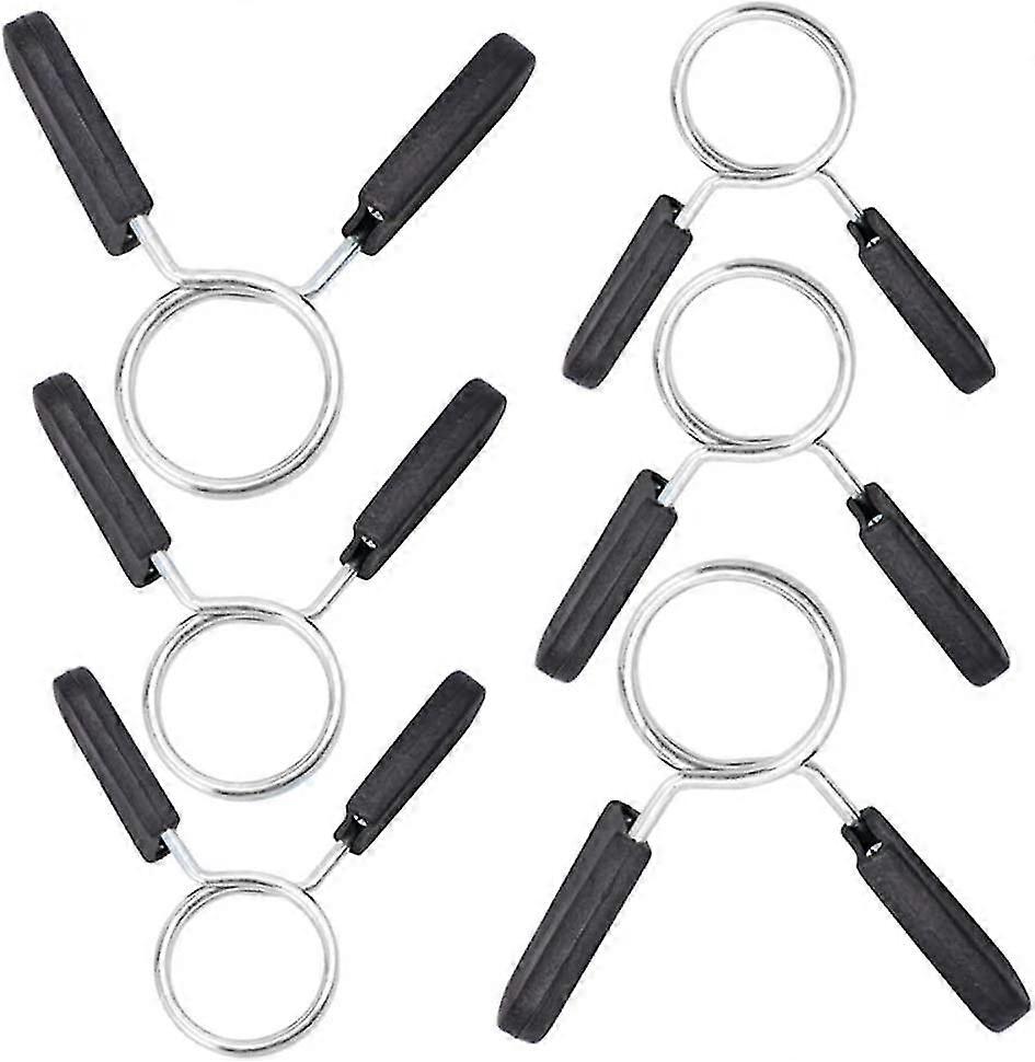 Ağırlık İçin 6 adet Yaylı Kelepçe, 25/28 / 30mm Barbell Bar Stopper, Barbell Yaylı Kelepçeler-shdsa
