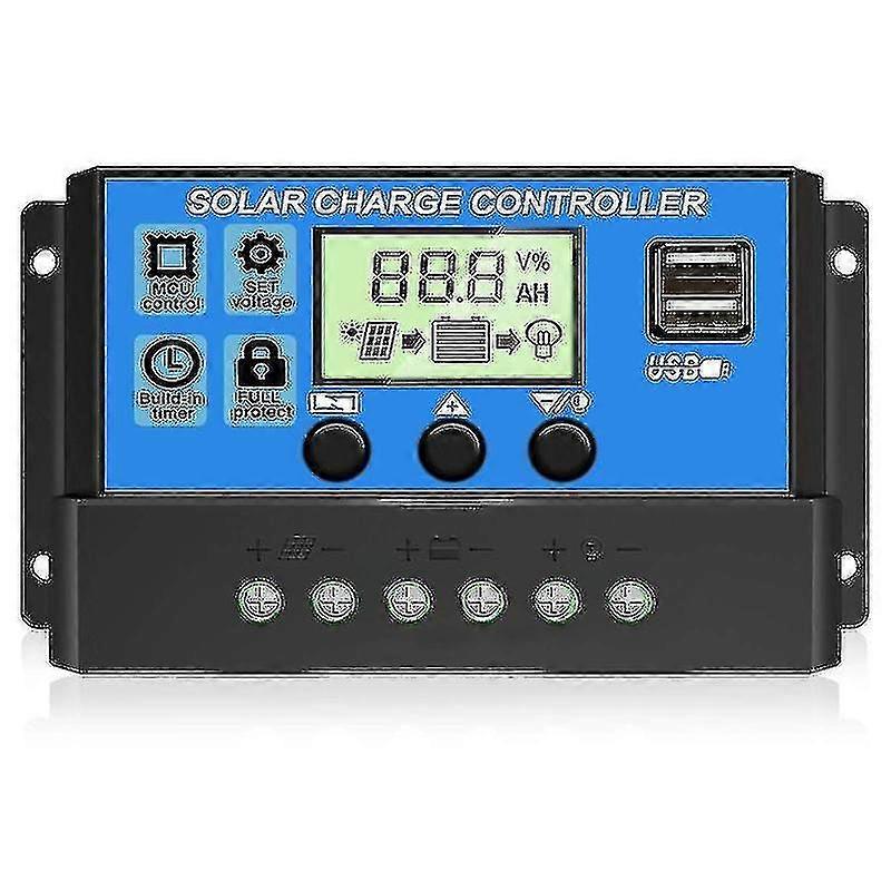 Solar Charge Controller 10a / 20a / 30a Solpanel Batteri Intelligent Regulator