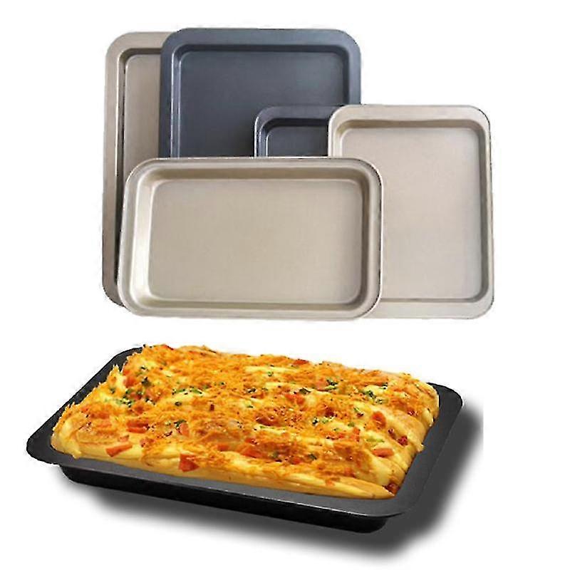 Rectangular Stainless Steel Non-stick Bread Cake Oven Baking Tray Kitchen Gadget-ZZY