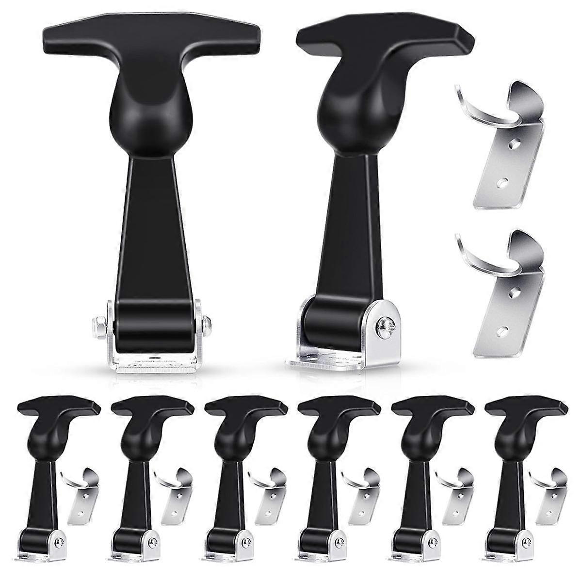 8pc Cappuccio in gomma elastica in acciaio inox Catch Flessibile T-Handle Hasp Gomma flessibile Draw Latches con staffe per cappuccio