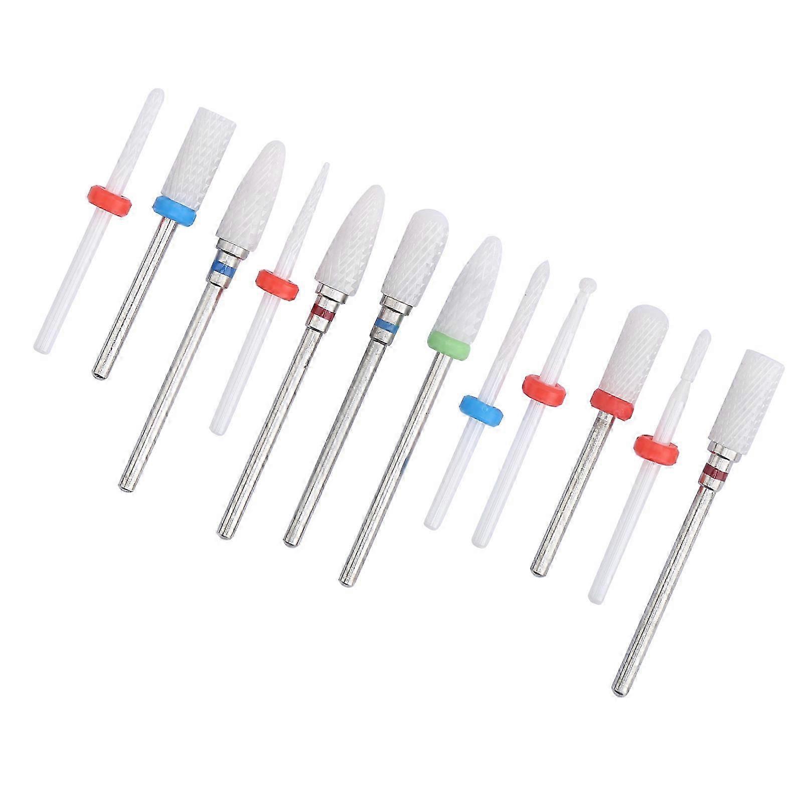Ceramic Milling Cutter Drill Bit Set 12pcs for Electric Grinding Machine and File Work