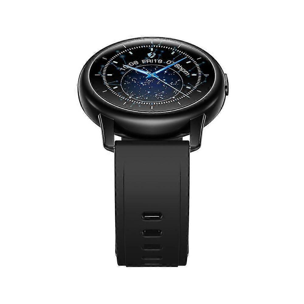 Lf28 1.28inch Round Touch Screen Heart Rate Blood Pressure Monitor Fitness Tracker Silicone Band Smart Watch For Android Ios - Silver Dial
