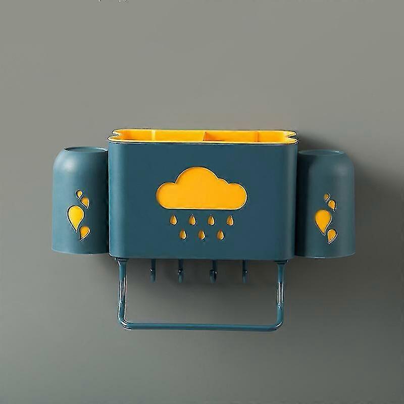 Dww-Wall-Mounted Toothbrush Holder, Plastic Toothbrush Holder, Toothpaste Holder