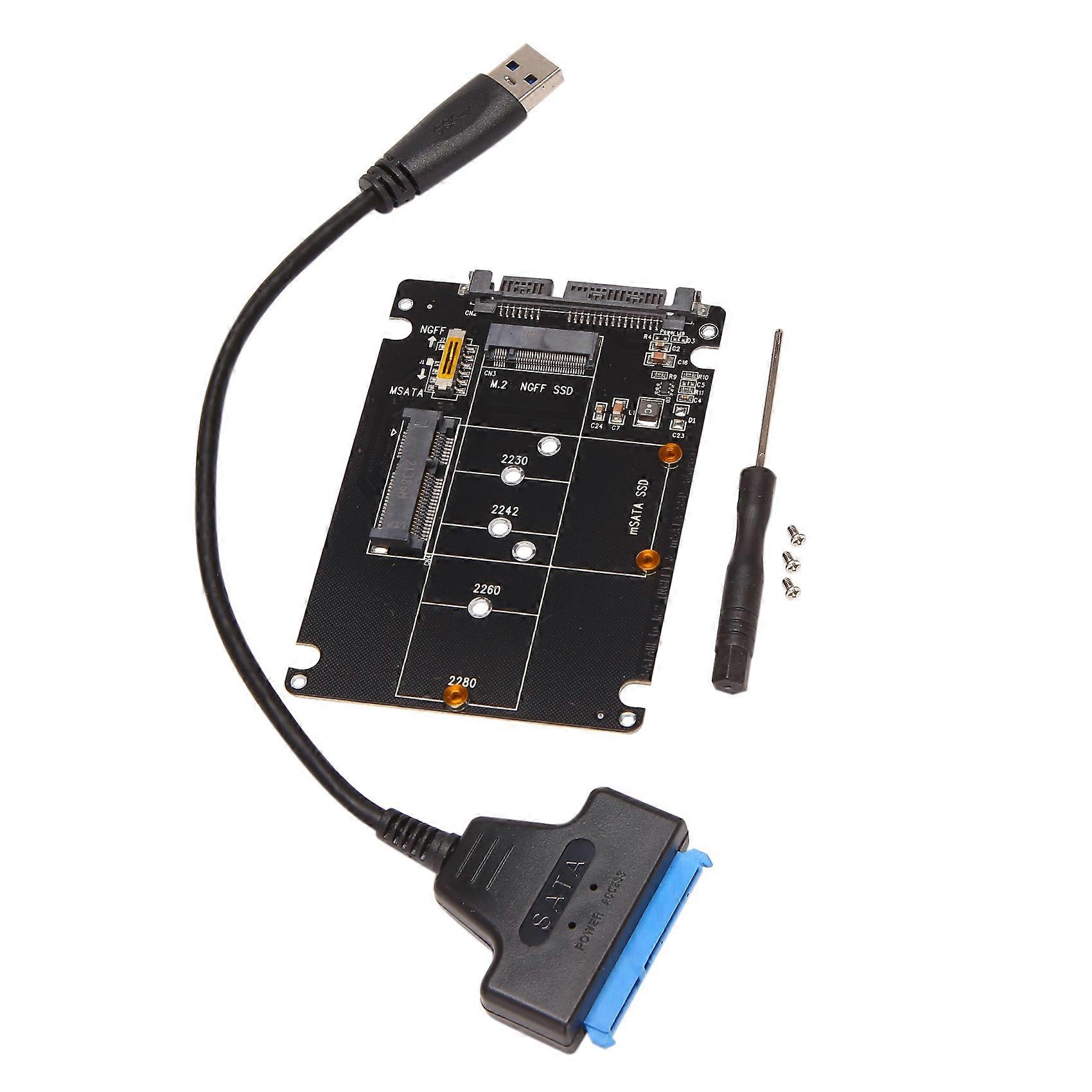 M.2 NGFF MSATA a USB 3.0 Adattatore Convertitore Lettore Scheda con Cavo SATA Unità Flash Portatile Supporto SATA SSD