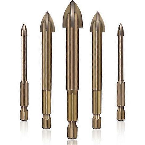 Betterlife Ceramic Glass Tile Drill Bit, Universal Efficient Drilling Tool, Multi-Function Cemented Carbide Cross Drill Bits, 5 Ceramic Tile Drill Bit