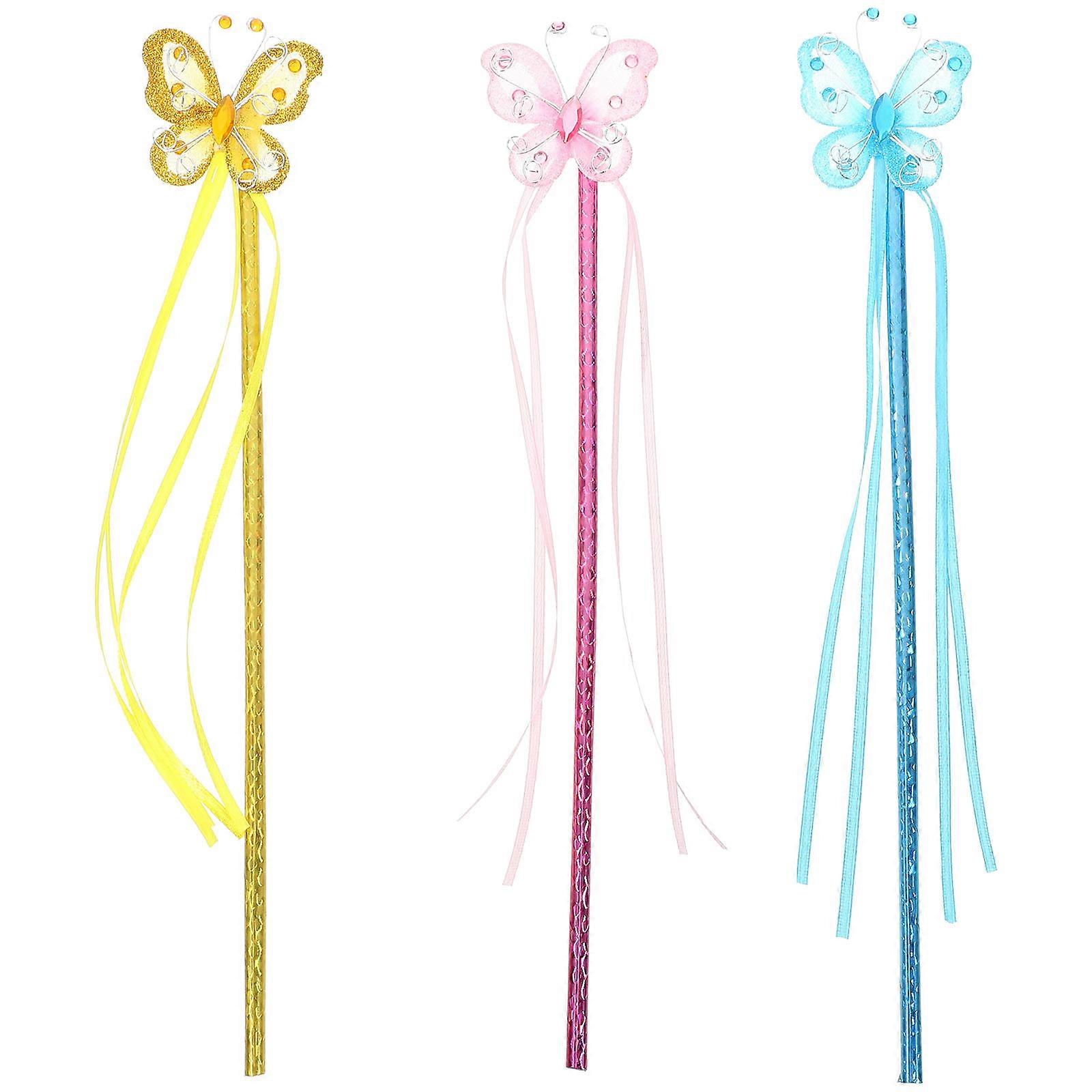 3 יחידות סרט אלמנטים שרביט פיות שרביט פיות עדין צעצוע מקל פיות תפאורה מקל פיות מעולה