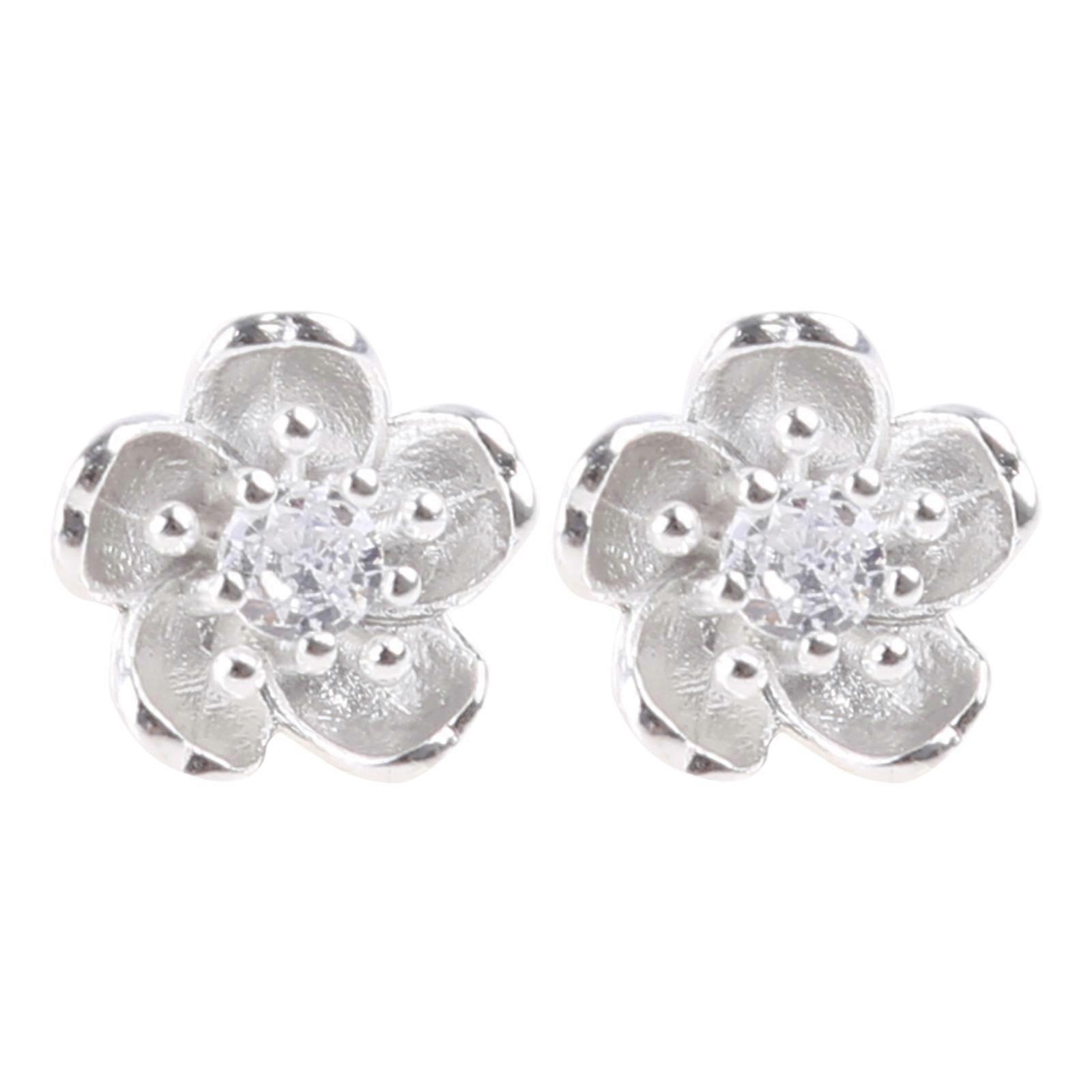 1Pair Korean Version Fashion Earrings Women's Bright Cherry Blossom Earrings