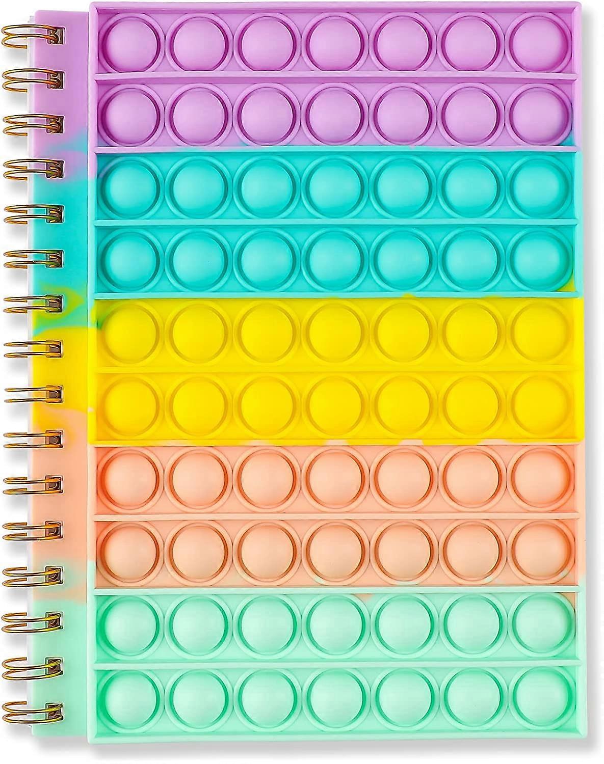 Pop Notebooks for Kids to Relieve Stress Composition Notebooks,Bubble Fidget Notebook for School ,Pop Fidget Toy It Spiral Notebook for Girls (Light R