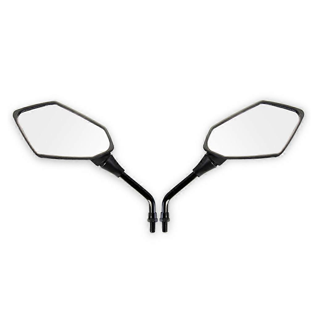 Pair Side Mirrors Black Short Stem Motorcycle Convex View Mirrors 8/10mm