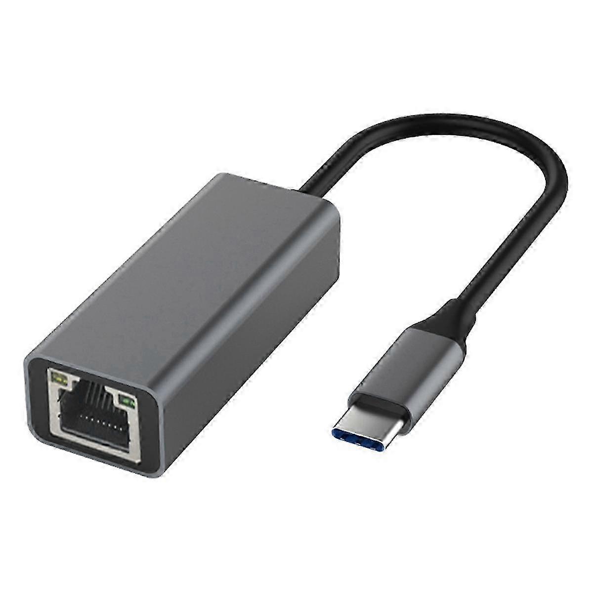 Typ-C-zu-Ethernet-Adapter Typ-C-zu-RJ45-Schnittstellenkonverter für alle Arten von Laptops Grau