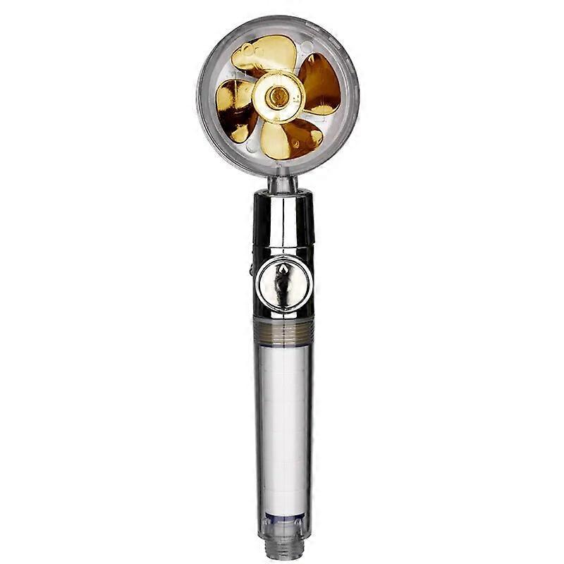ZhangJi Propeller Driven Handheld Shower Head High Pressure Water Saving Premium Turbocharged for Bathroom Accessaries Shower