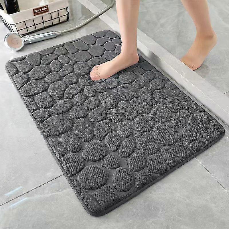 1st Memory Foam Präglad Sammet Matta Badrum Vardagsrum Halkfri Matta Kullerstensgolv Matta Heminredning