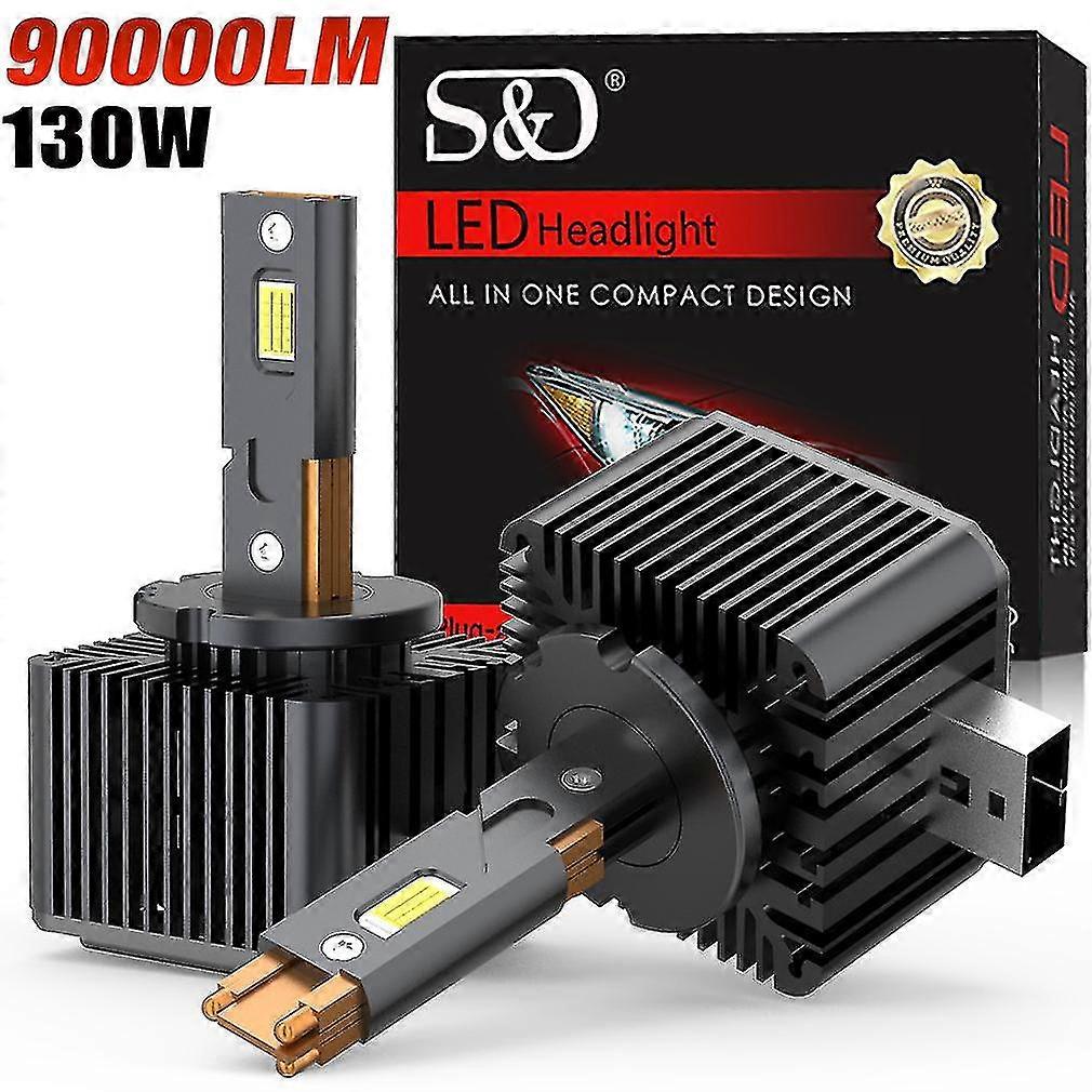 90000lm D3s Led Canbus D1s D2s D4s D5s D8s Led Headlights 130w D1r D2r D3r D4r Bulb Three Tube Car Light Auto 6000k 12v 24v Yalo