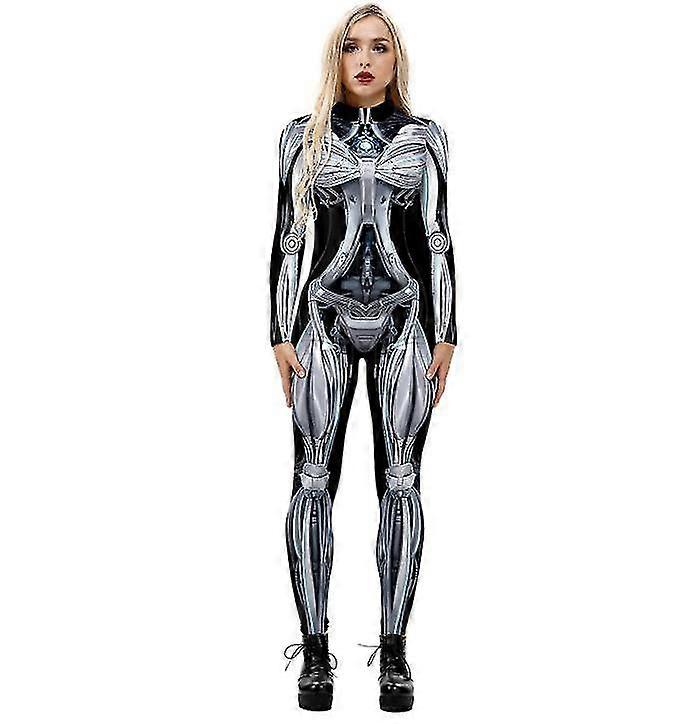 Womens Skeleton Print Bodycon Jumpsuits