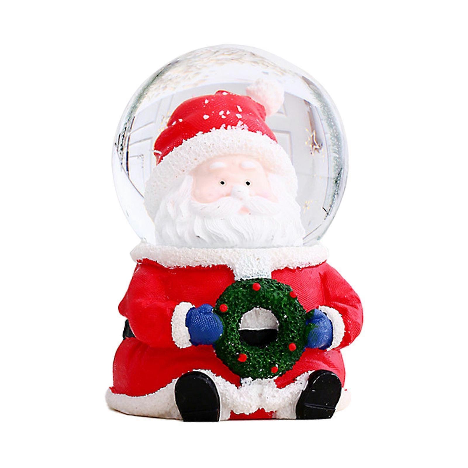 Jul Snø Globe Utsøkt Søt Glass Harpiks Julenissen Snømann Snø Globe for Hjemmet JIKAIX