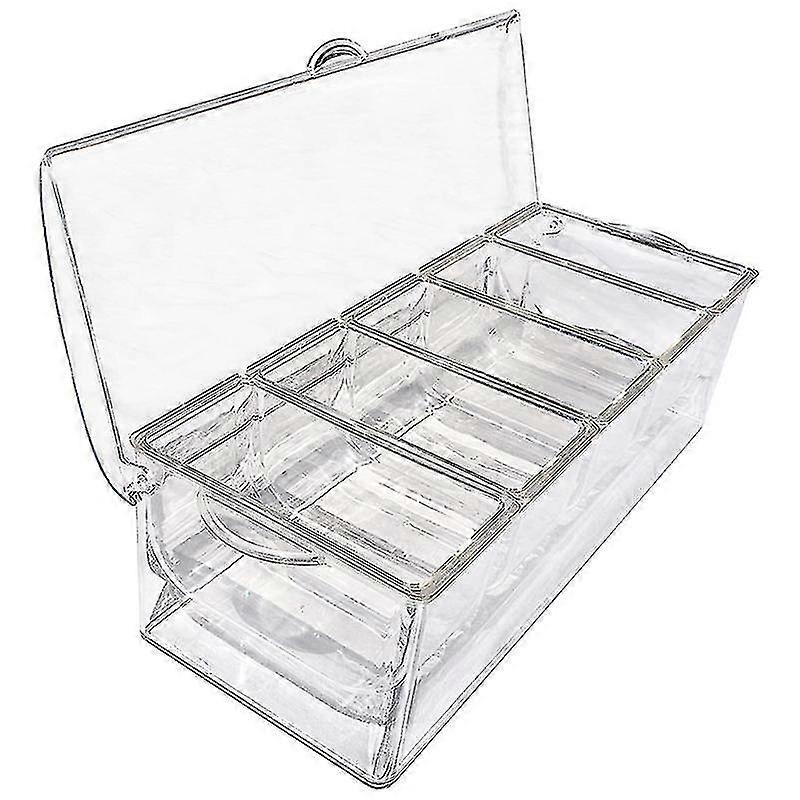 Ice Cold 5 Compartment Condiment Server Rack-service Tray Container with 5 Removable Trays