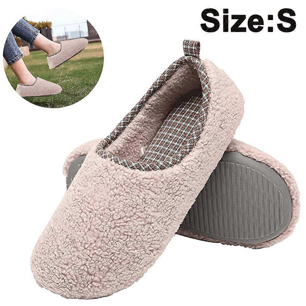 Womens Slippers Comfortable Indoor Shoes with Memory Foam Warm Plush Fleece Lined House Slipper Closed Back Non Slip Home Shoe