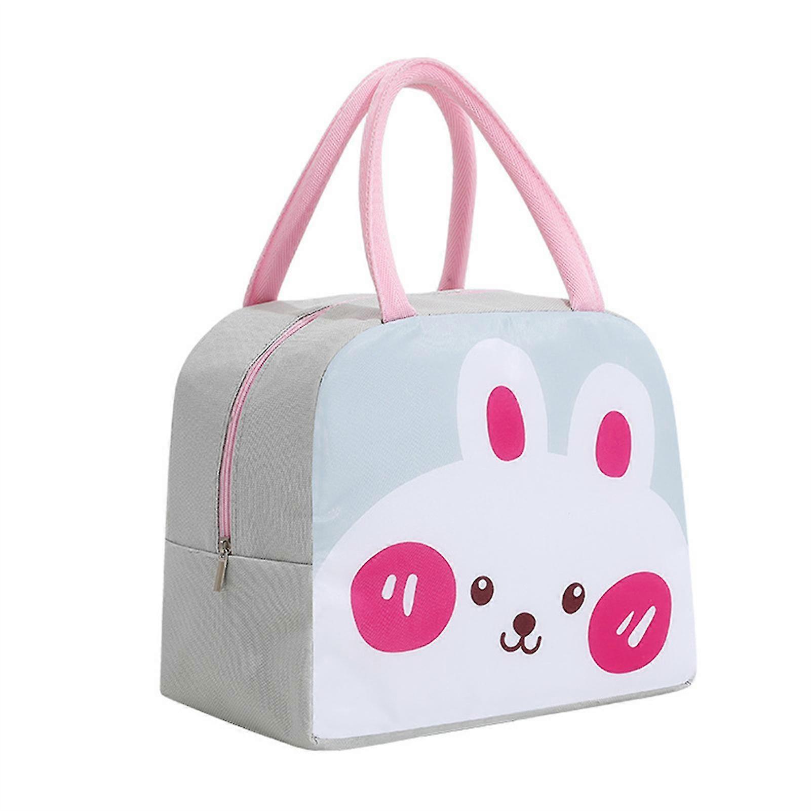 Cute Portable Thermal Lunch Tote Bag With Handle For Work Or School Picnic