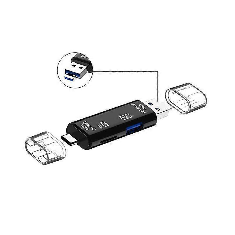 USB Fast Card Reader-Extremely High-Speed Micro SD Card Adaptor and Memory Card Adapter. A Type and C Type and Micro USB connections.