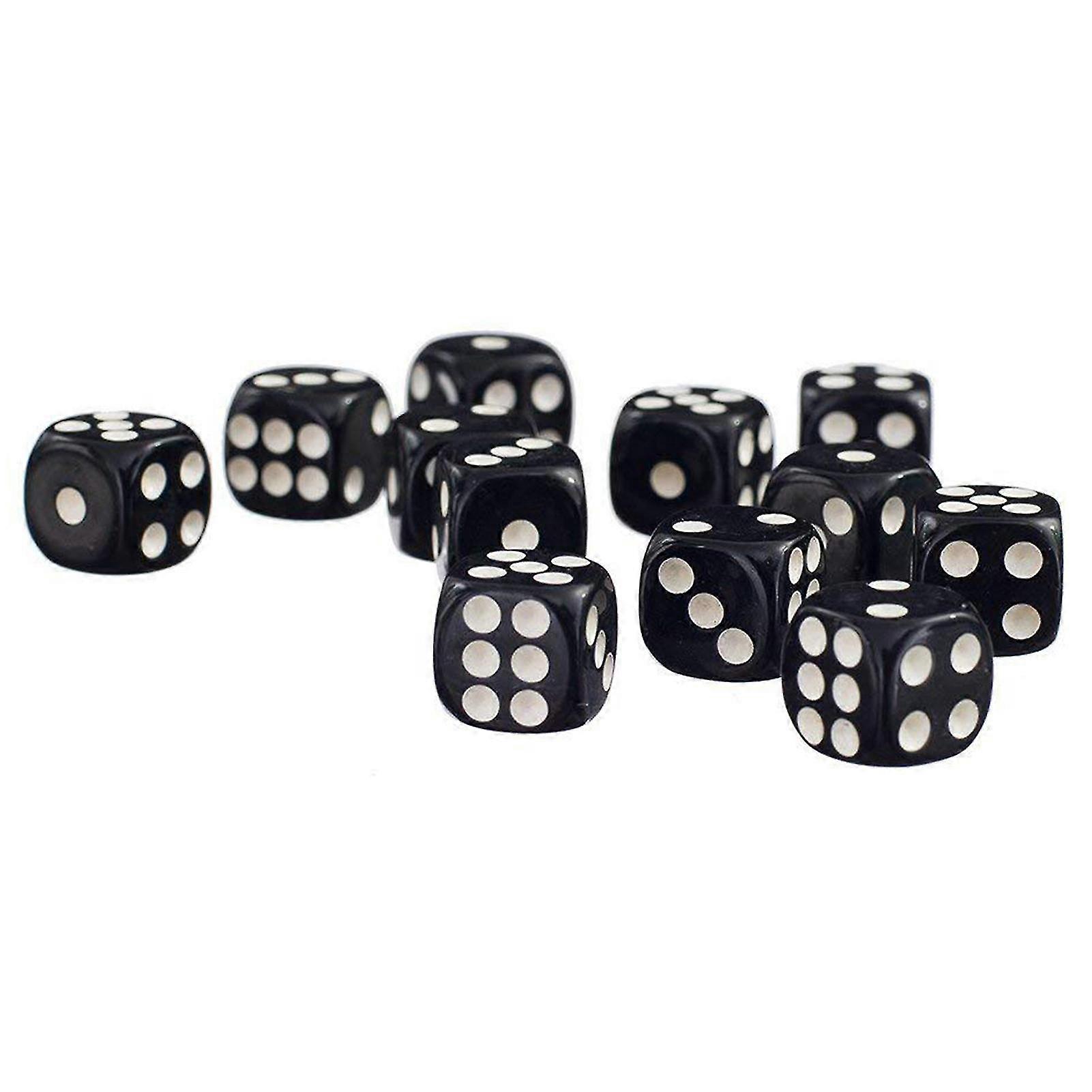 6pcs Acrylic Game Dice White Dots Game Screen Dice Wager Game Props For Board Games Dice Games