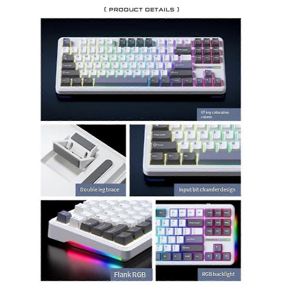 Aula F87 Mechanical Keyboard 87 Key Hotswap Wireless Keyboard Rgb Pbt Gaming Keyboard