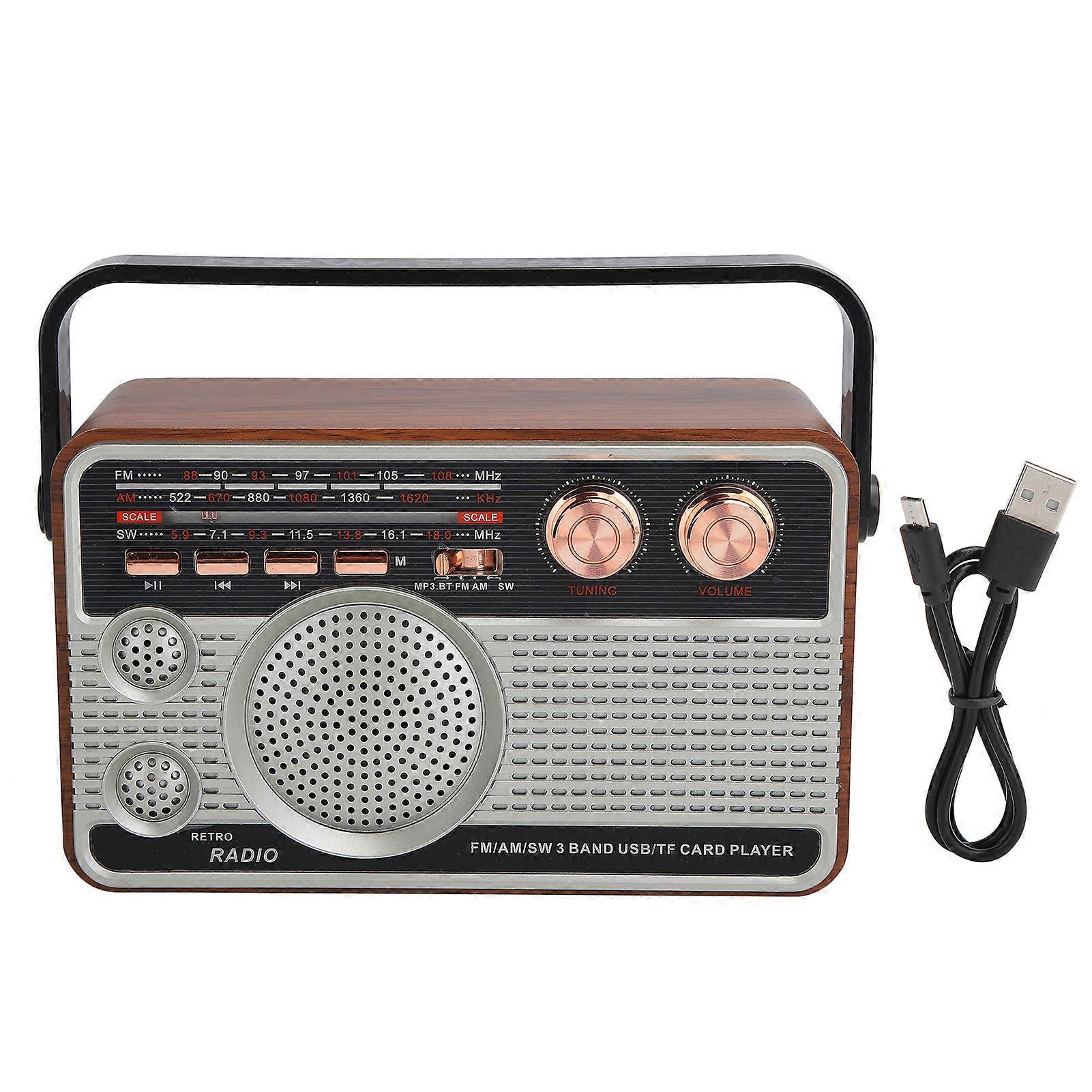 FM/AM/SW Radio Portable Bluetooth Rechargeable USB Speaker for U Disk/Memory Card